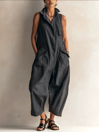 Sleeveless Wide-Leg Jumpsuit
