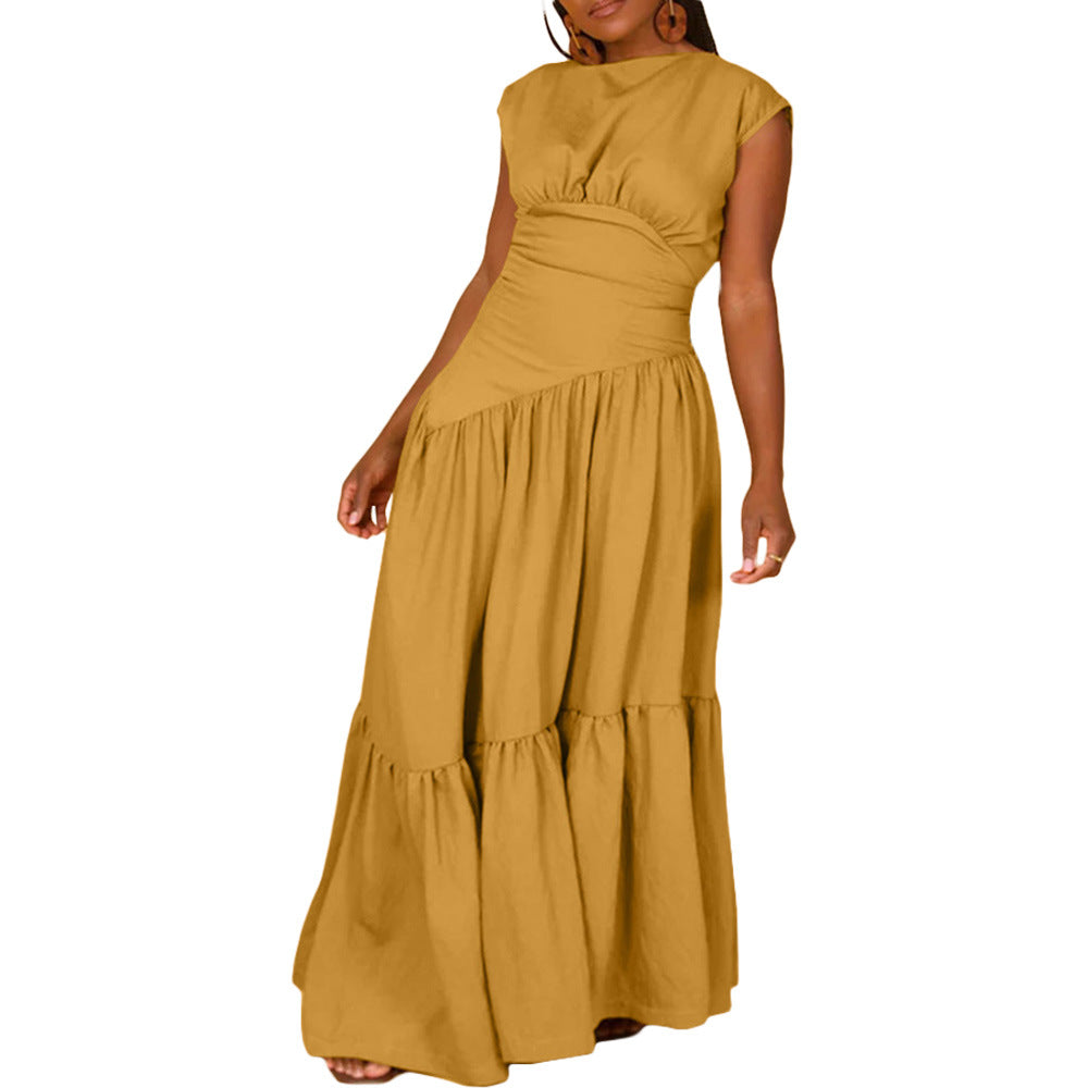 Sleeveless Wrinkle Loose Nylon Dress