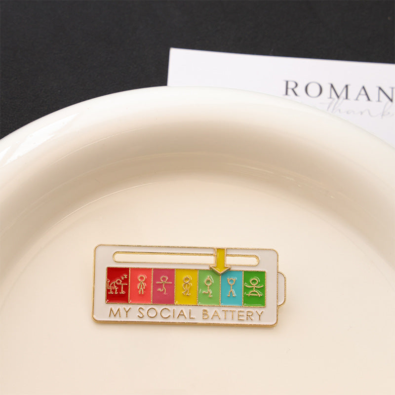 Sliding Mood Conversion Metal Brooch