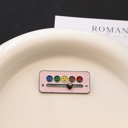 Sliding Mood Conversion Metal Brooch