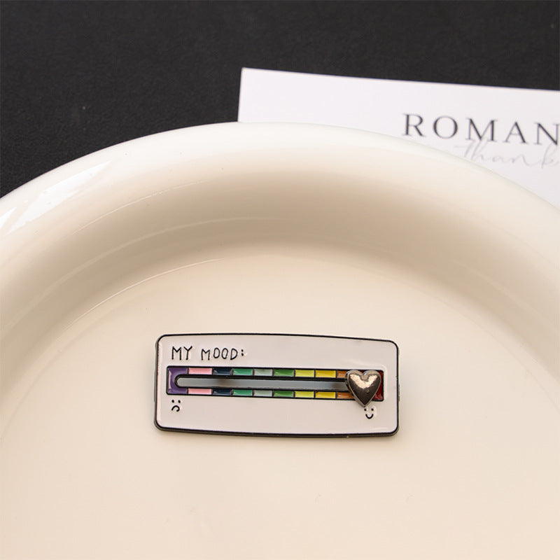 Sliding Mood Conversion Metal Brooch