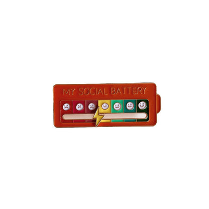Sliding Mood Conversion Metal Brooch