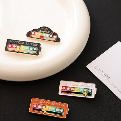 Sliding Mood Conversion Metal Brooch