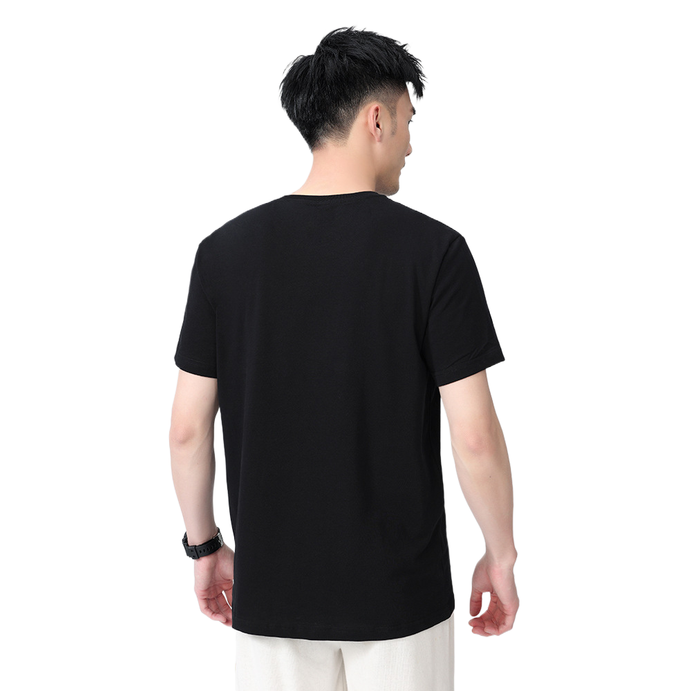 Slightly off-the-shoulder cotton short-sleeved T-shirt