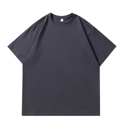 Slightly off-the-shoulder cotton short-sleeved T-shirt