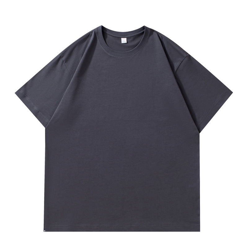Slightly off-the-shoulder cotton short-sleeved T-shirt