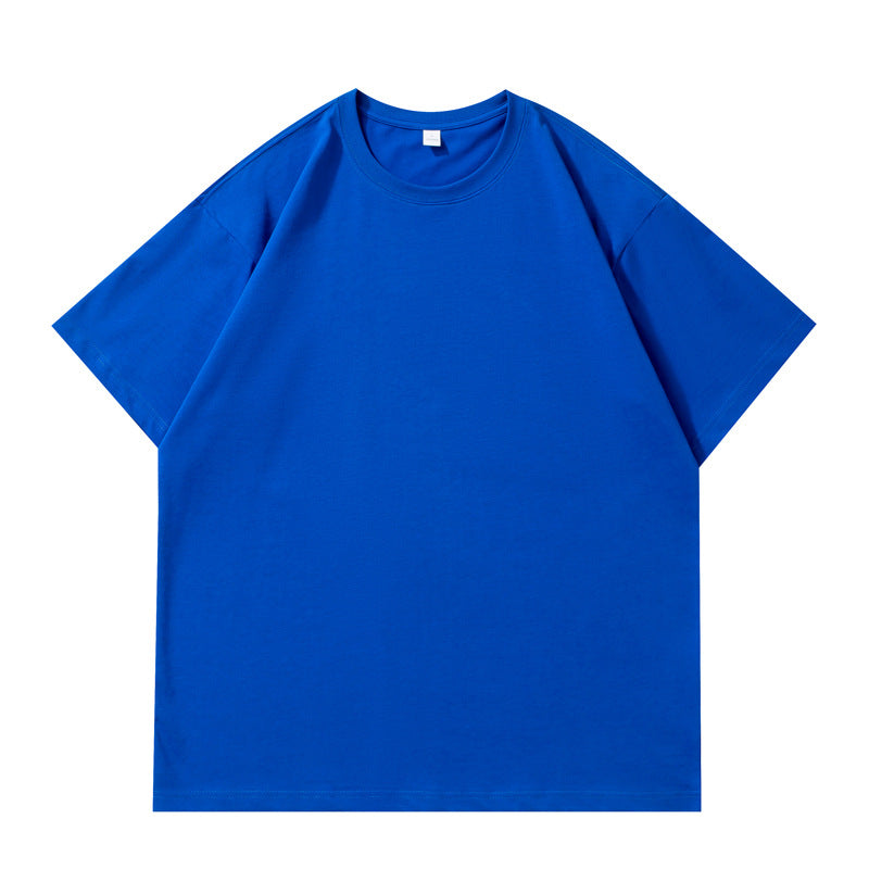 Slightly off-the-shoulder cotton short-sleeved T-shirt