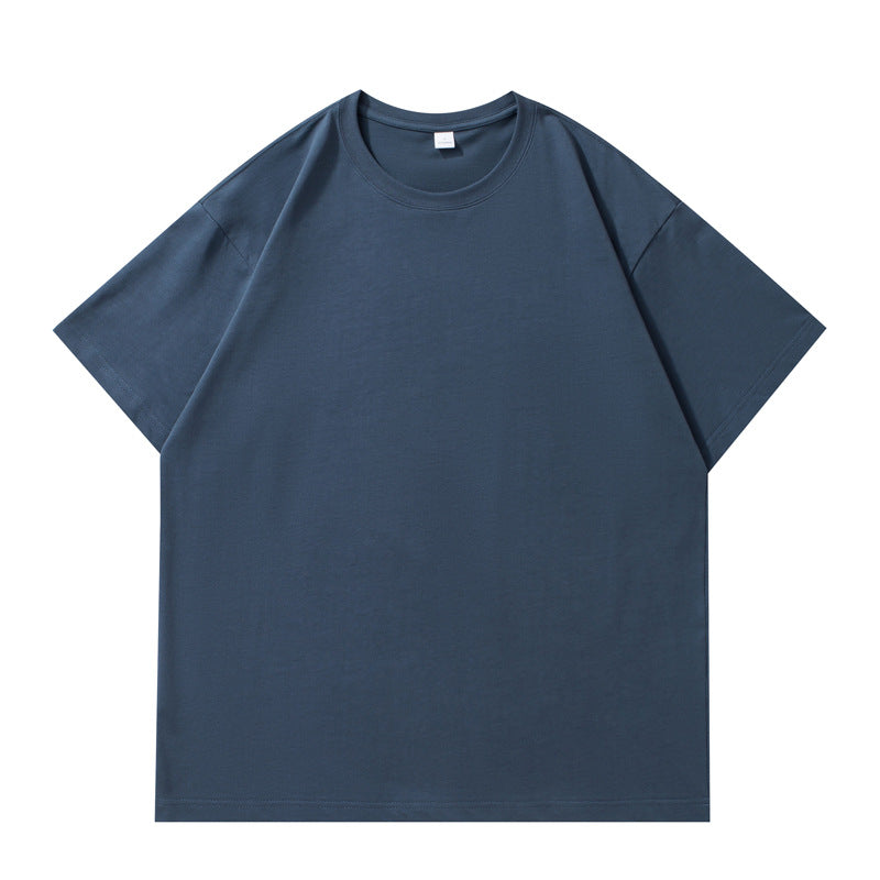 Slightly off-the-shoulder cotton short-sleeved T-shirt