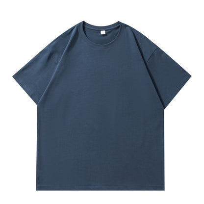 Slightly off-the-shoulder cotton short-sleeved T-shirt