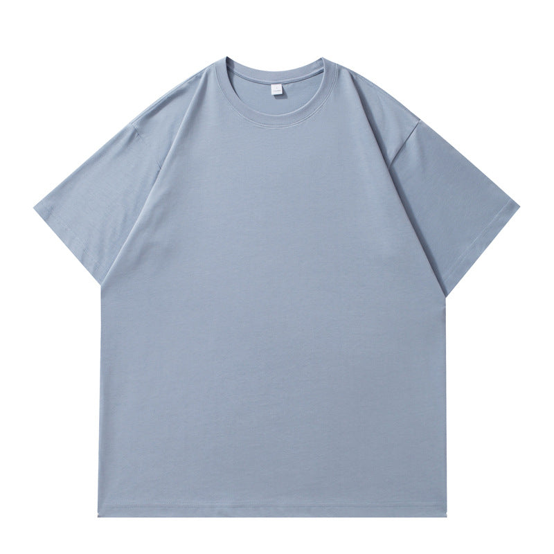 Slightly off-the-shoulder cotton short-sleeved T-shirt