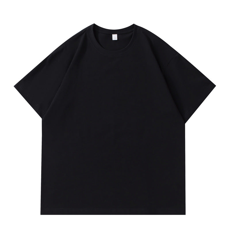Slightly off-the-shoulder cotton short-sleeved T-shirt