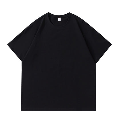 Slightly off-the-shoulder cotton short-sleeved T-shirt