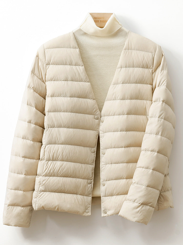 Slim and short down jacket