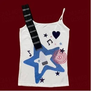 Slim Fit Cartoon Print Crop Top