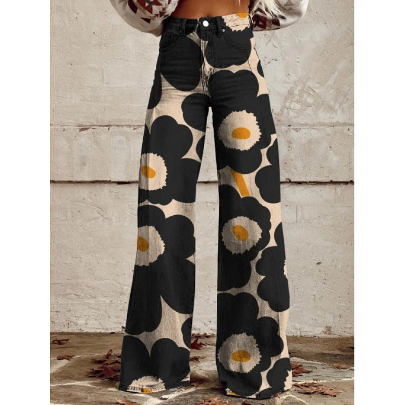 Slim-fit denim-like pants