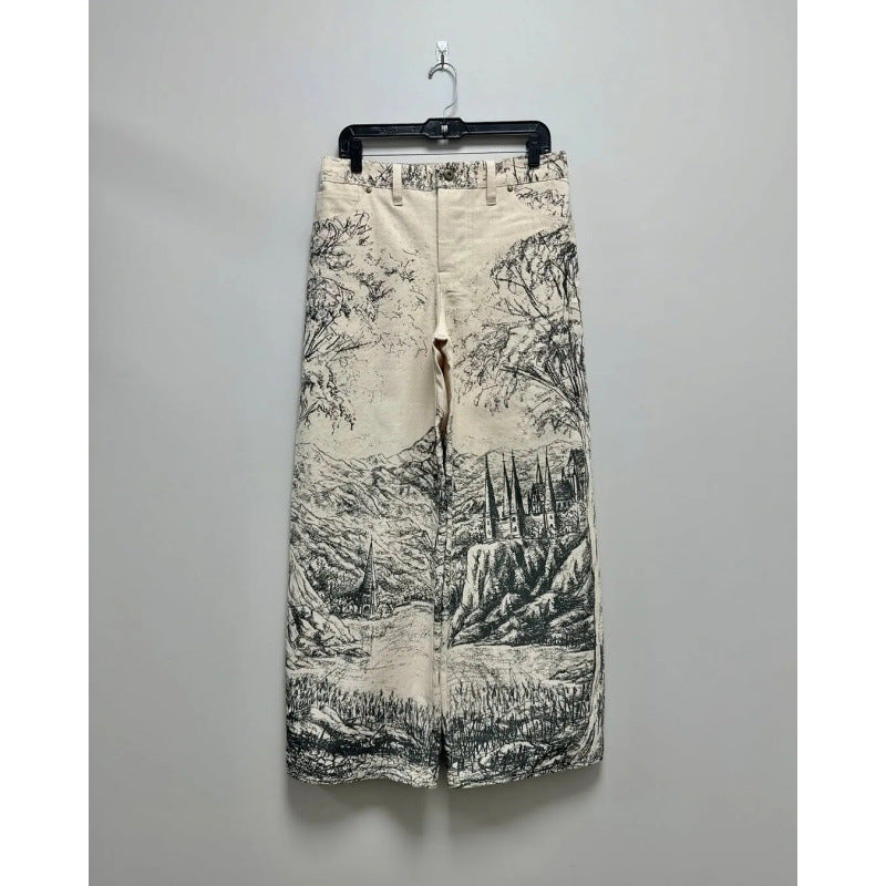 Slim-fit denim-like pants