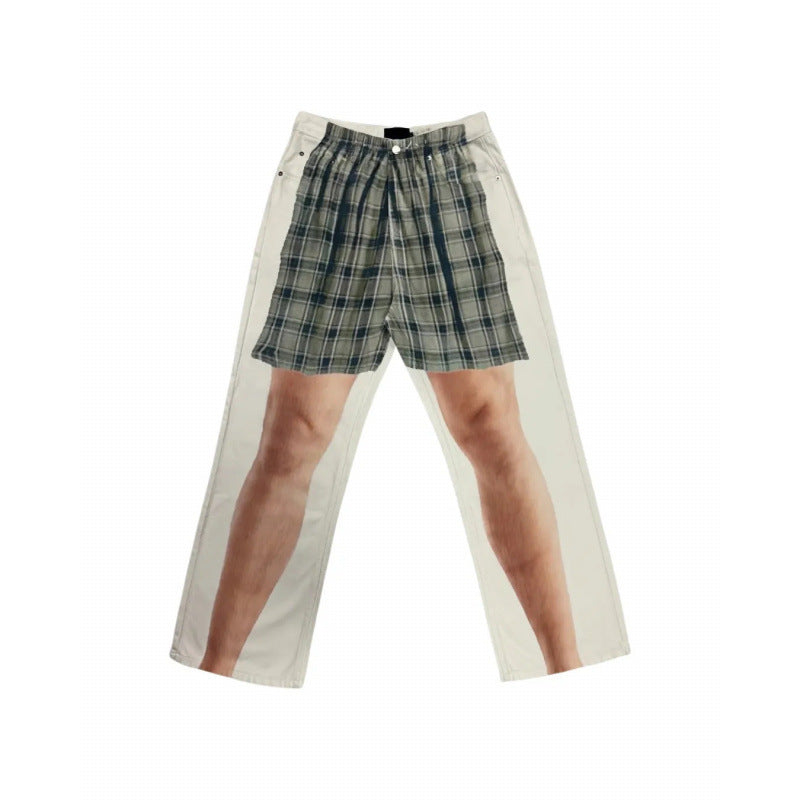Slim-fit denim-like pants
