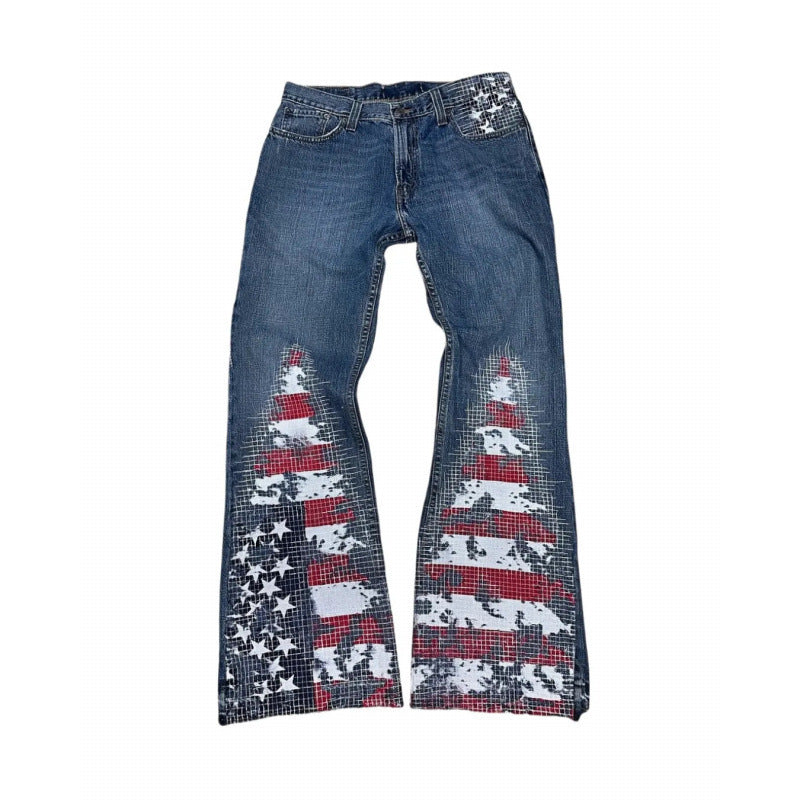 Slim-fit denim-like pants