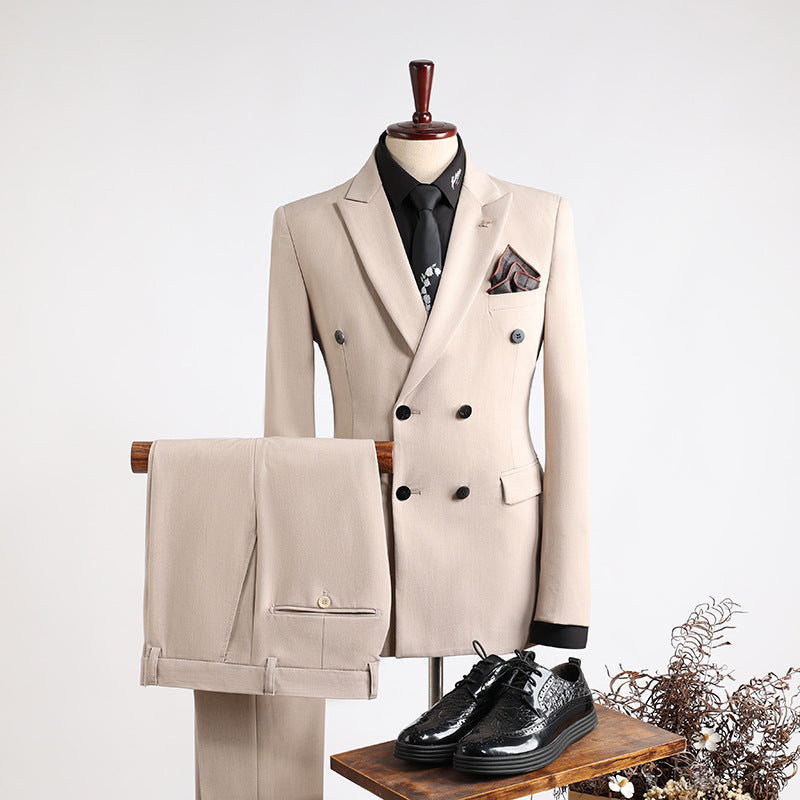 Slim Fit Double-Breasted Men's Suit