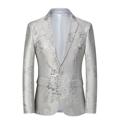 Slim Fit Floral Print Mens Suit Jacket