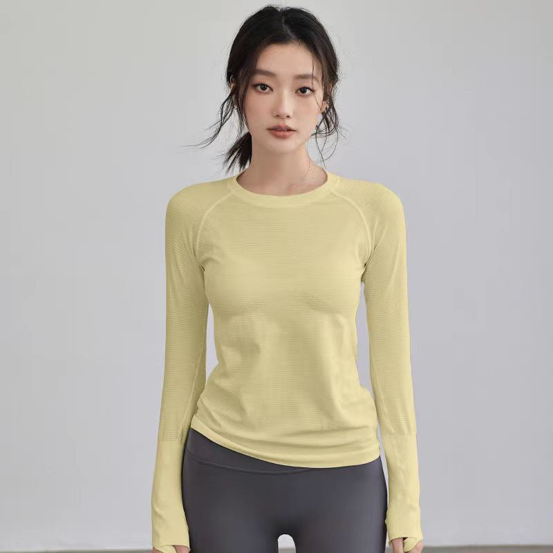 Slim-fit, high-elastic round neck yoga wear