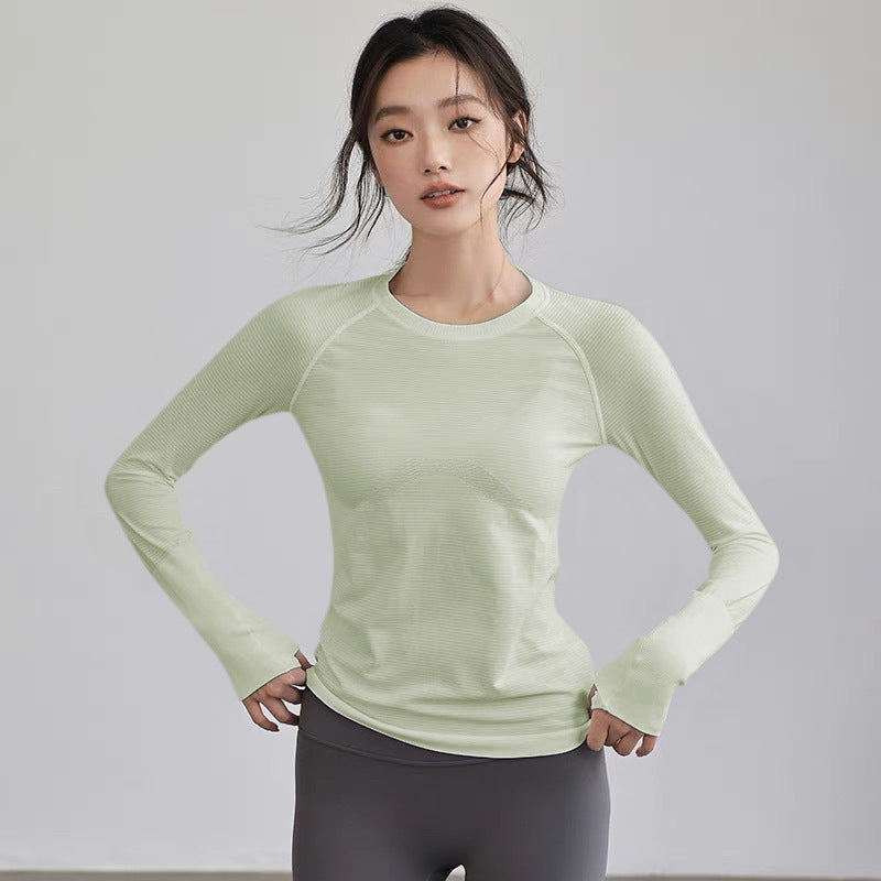 Slim-fit, high-elastic round neck yoga wear