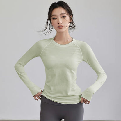 Slim-fit, high-elastic round neck yoga wear
