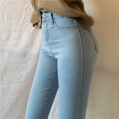 Slim Fit High Waist Denim Pants