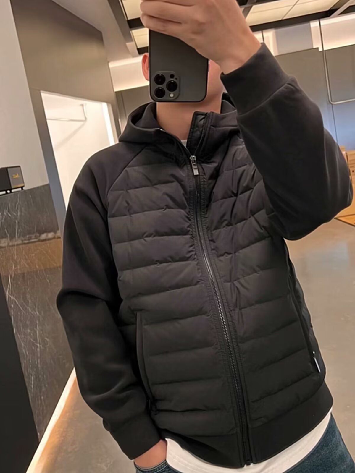 Slim-fit hooded cotton coat
