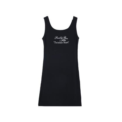 Slim Fit Letter Print Sling Dress