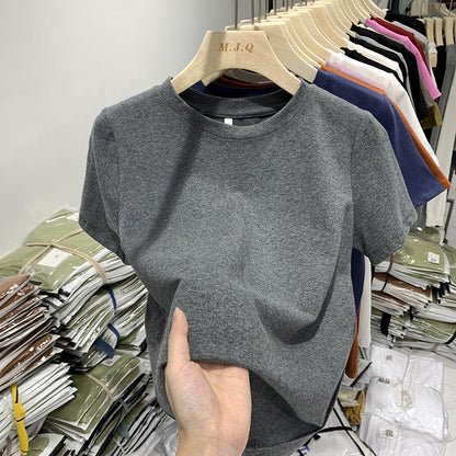 Slim-Fit Pure Cotton Short-Sleeve Women's T-Shirt