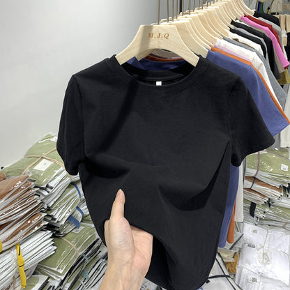 Slim-Fit Pure Cotton Short-Sleeve Women's T-Shirt