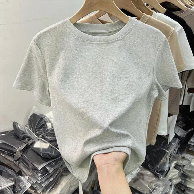 Slim-Fit Pure Cotton Short-Sleeve Women's T-Shirt