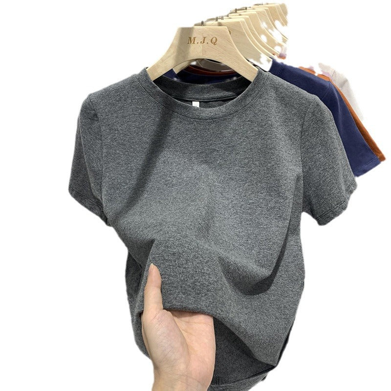 Slim-Fit Pure Cotton Short-Sleeve Women's T-Shirt