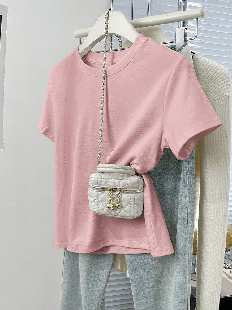 Slim-Fit Pure Cotton Short-Sleeve Women's T-Shirt