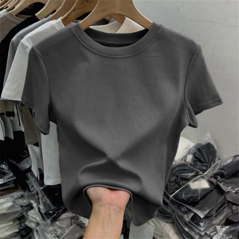 Slim-Fit Pure Cotton Short-Sleeve Women's T-Shirt
