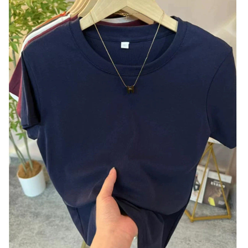 Slim-Fit Pure Cotton Short-Sleeve Women's T-Shirt