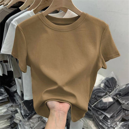Slim-Fit Pure Cotton Short-Sleeve Women's T-Shirt