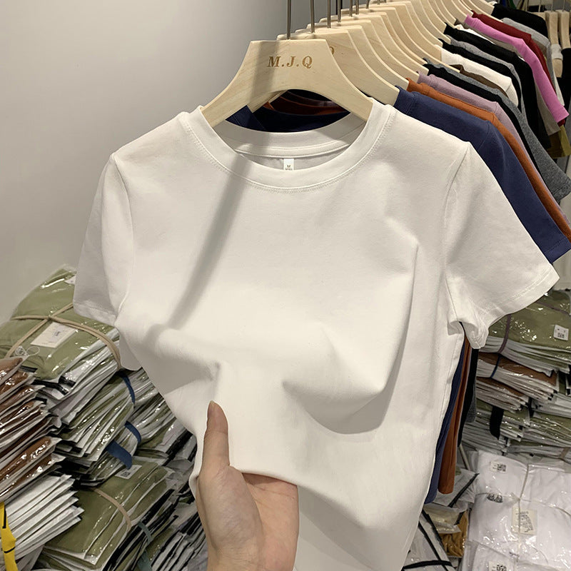 Slim-Fit Pure Cotton Short-Sleeve Women's T-Shirt