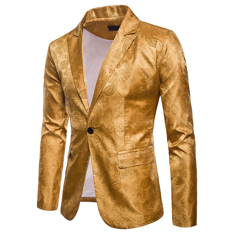 Slim Fit Single-Button Men's Suit Jacket