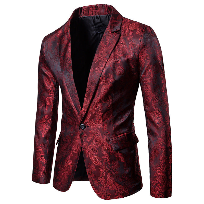 Slim Fit Single-Button Men's Suit Jacket