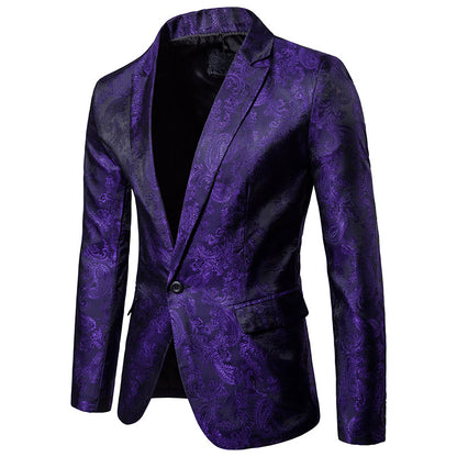 Slim Fit Single-Button Men's Suit Jacket