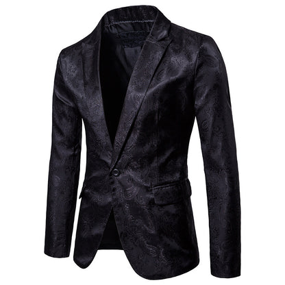 Slim Fit Single-Button Men's Suit Jacket