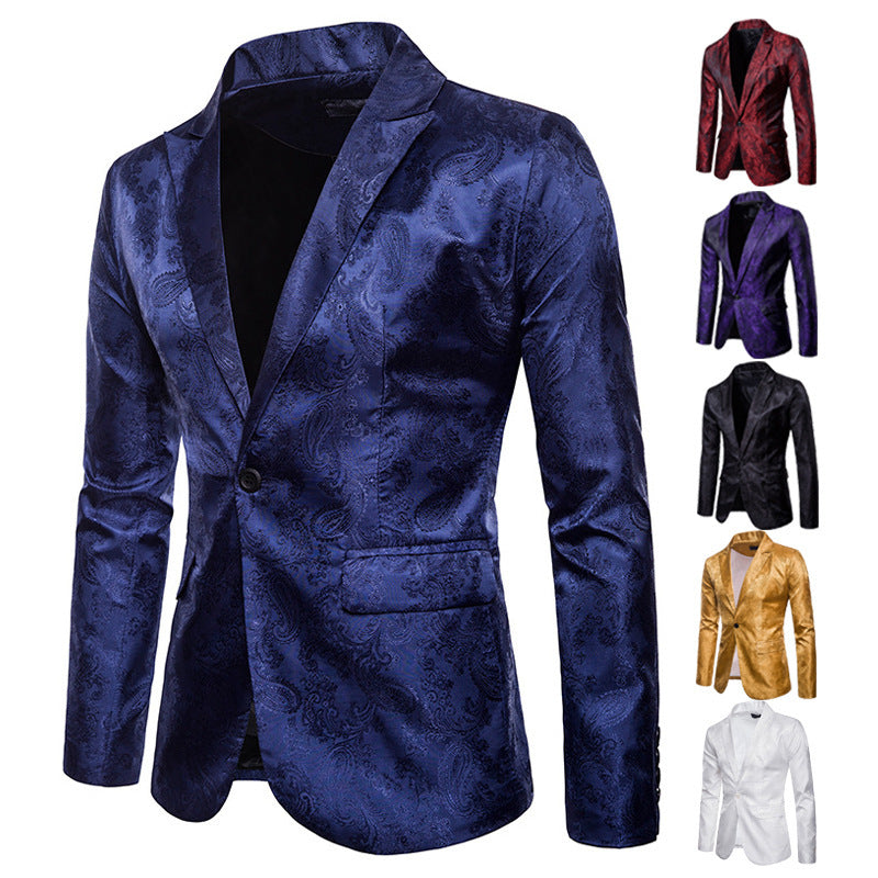 Slim Fit Single-Button Men's Suit Jacket
