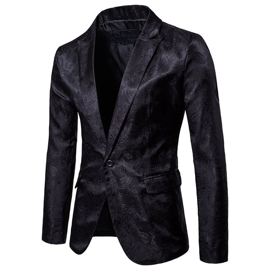 Slim Fit Single-Button Men's Suit Jacket