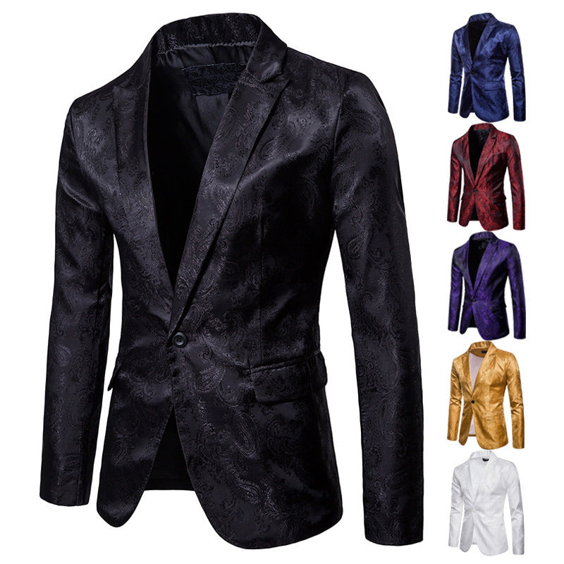 Slim Fit Single-Button Men's Suit Jacket