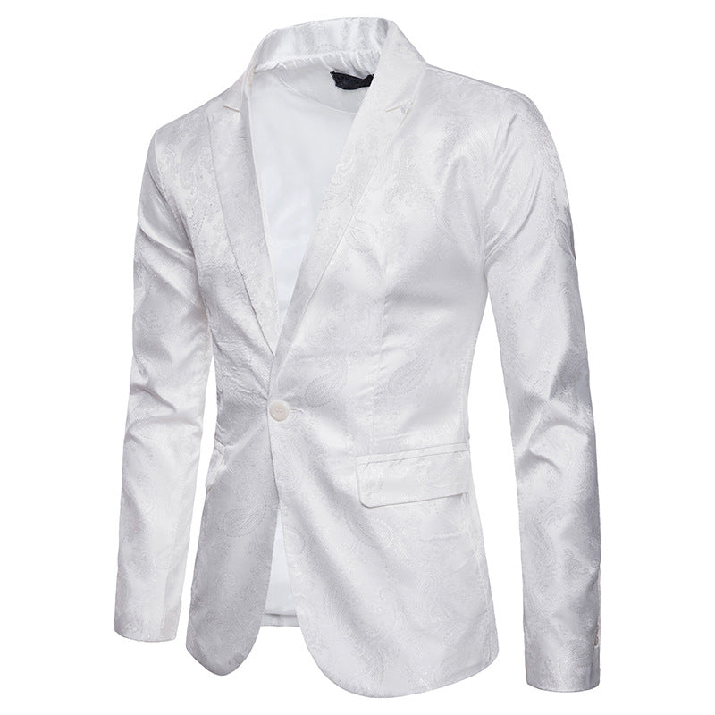 Slim Fit Single-Button Men's Suit Jacket