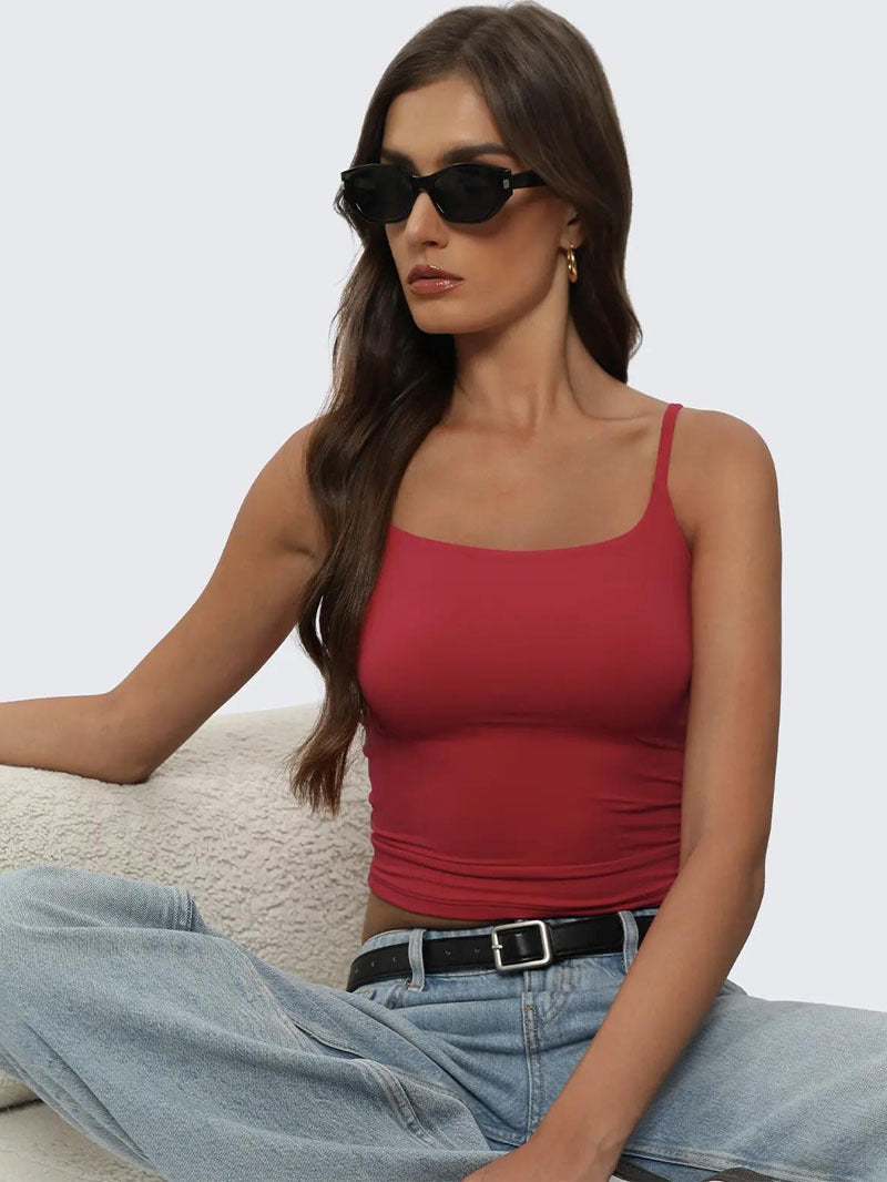 Slim Fit Spaghetti Strap Crop Top