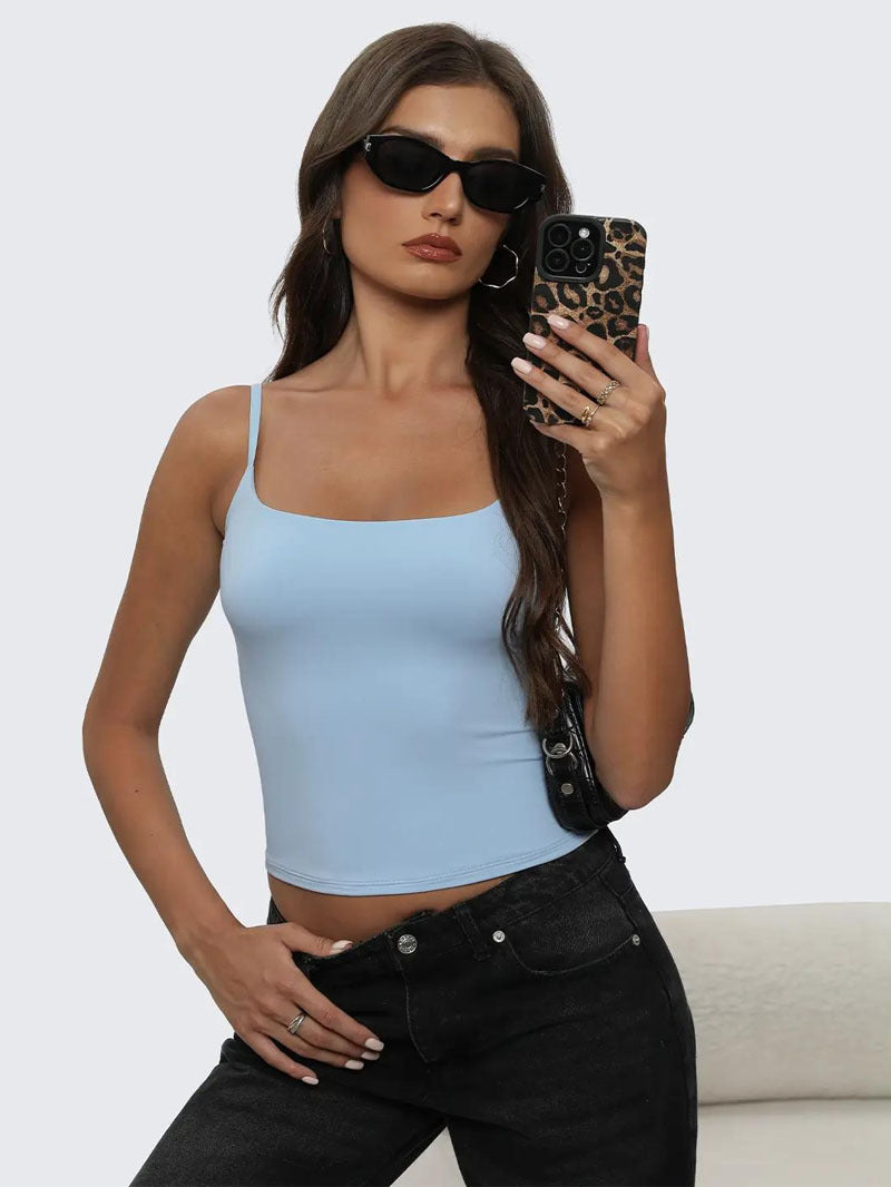 Slim Fit Spaghetti Strap Crop Top