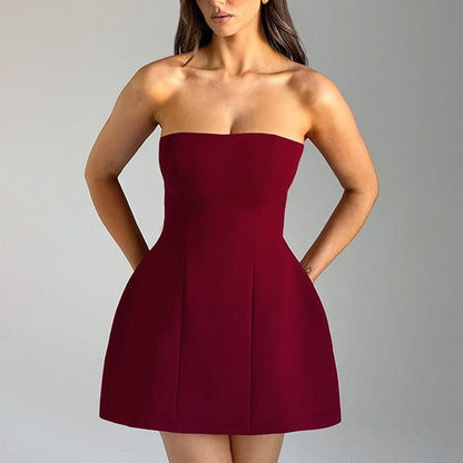 Slim Fit Tube Top A-Line Dress